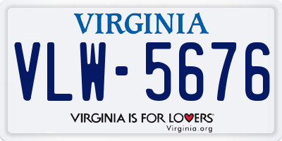 VA license plate VLW5676