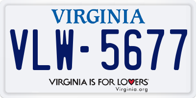 VA license plate VLW5677