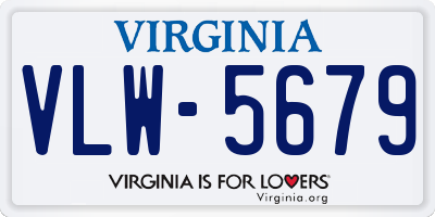 VA license plate VLW5679