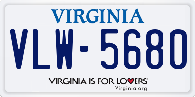 VA license plate VLW5680