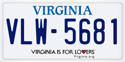 VA license plate VLW5681