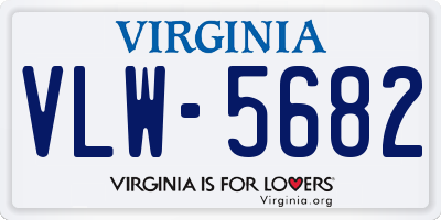 VA license plate VLW5682