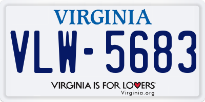 VA license plate VLW5683