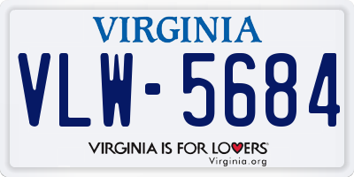 VA license plate VLW5684