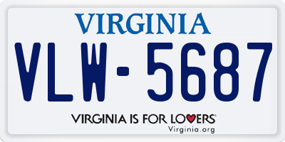 VA license plate VLW5687