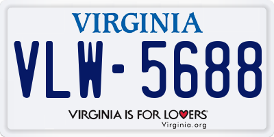 VA license plate VLW5688