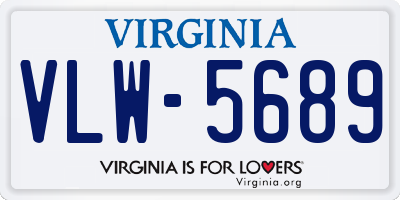 VA license plate VLW5689