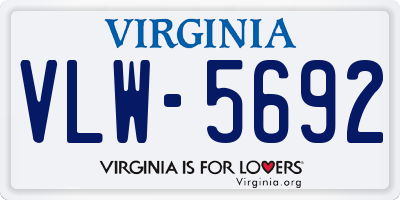 VA license plate VLW5692