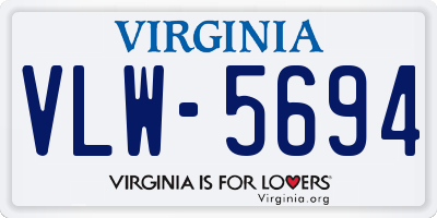 VA license plate VLW5694