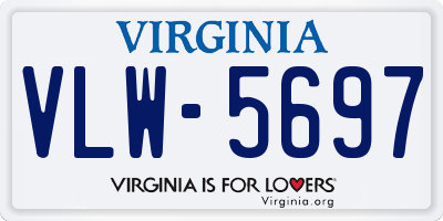 VA license plate VLW5697