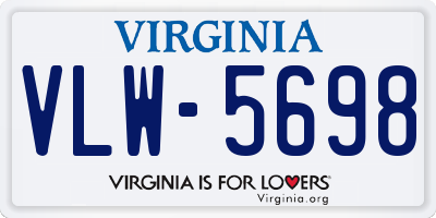 VA license plate VLW5698