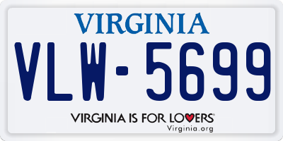 VA license plate VLW5699