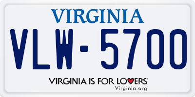 VA license plate VLW5700