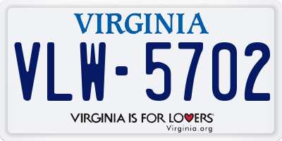 VA license plate VLW5702