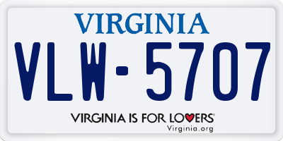 VA license plate VLW5707