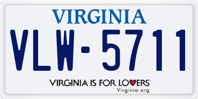 VA license plate VLW5711