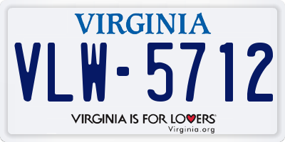 VA license plate VLW5712