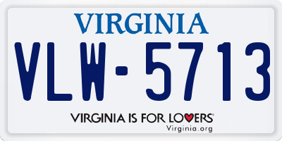 VA license plate VLW5713