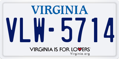 VA license plate VLW5714