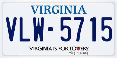 VA license plate VLW5715