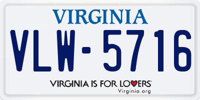 VA license plate VLW5716