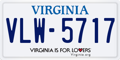 VA license plate VLW5717