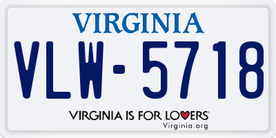 VA license plate VLW5718