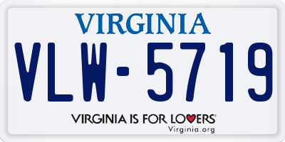 VA license plate VLW5719