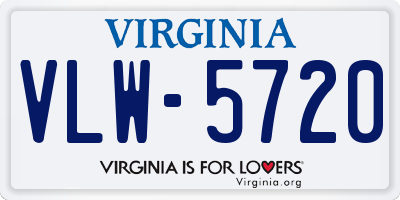 VA license plate VLW5720