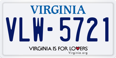 VA license plate VLW5721