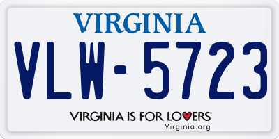 VA license plate VLW5723