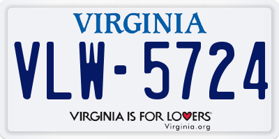 VA license plate VLW5724