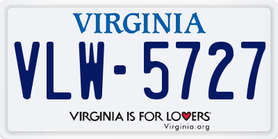 VA license plate VLW5727