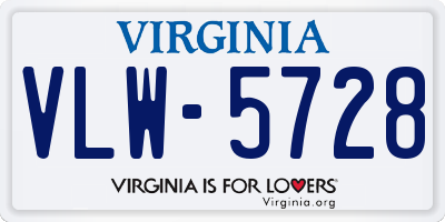 VA license plate VLW5728