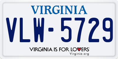 VA license plate VLW5729