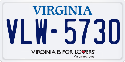 VA license plate VLW5730