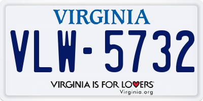 VA license plate VLW5732