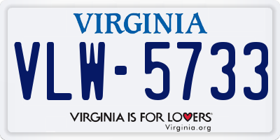 VA license plate VLW5733