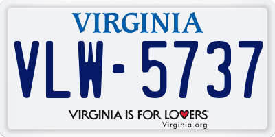 VA license plate VLW5737