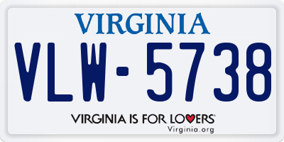 VA license plate VLW5738