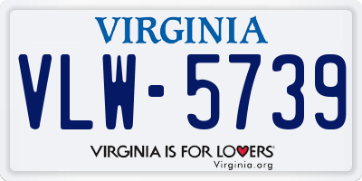 VA license plate VLW5739