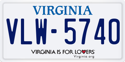 VA license plate VLW5740