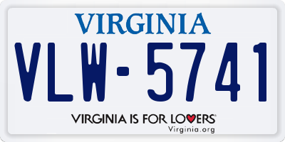 VA license plate VLW5741