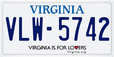 VA license plate VLW5742