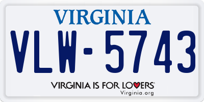 VA license plate VLW5743