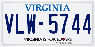 VA license plate VLW5744