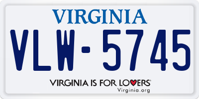 VA license plate VLW5745