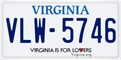 VA license plate VLW5746