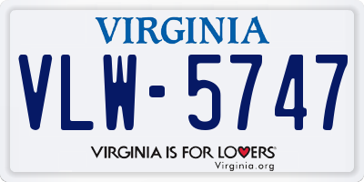 VA license plate VLW5747