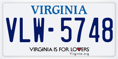 VA license plate VLW5748